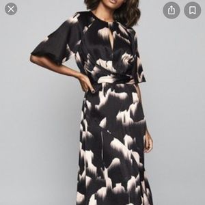 REISS black and cream midi dress. Size 0US size 4UK. NWT. Never worn.